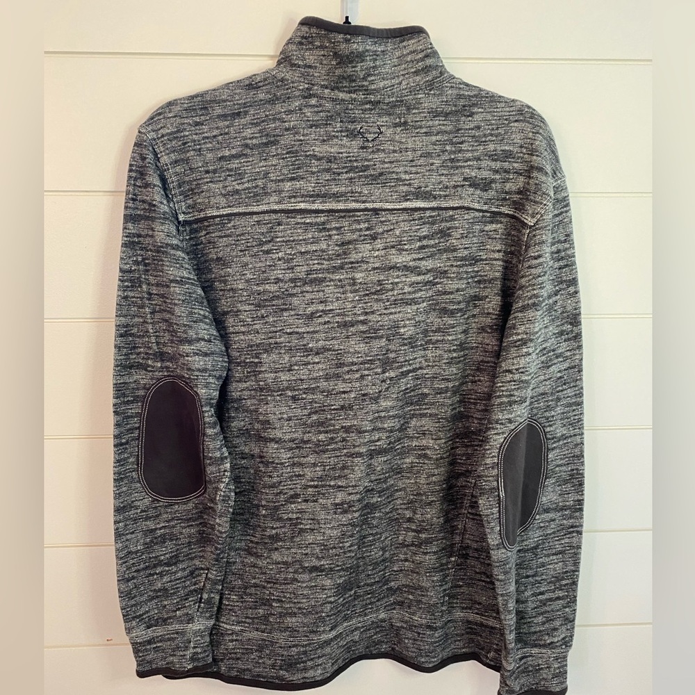 Men's 100% Cotton Marled Black Long Sleeve Henley Shirt MD Casual Closet Staple - Picture 3 of 8